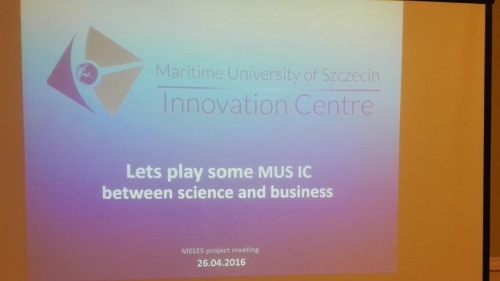 Napis Maritime University of Szczecin Innovation Centre