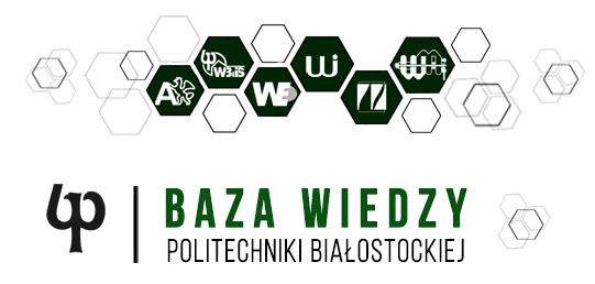 Grafika z napisem: Baza wiedzy Politechniki Białostockiej