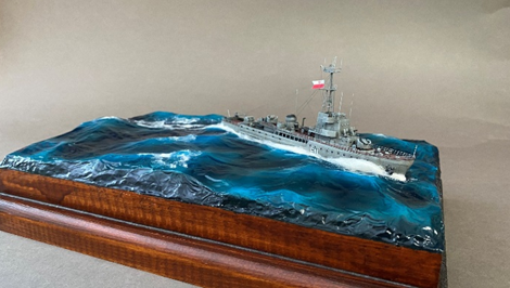 Model okrętu ORP Ryś